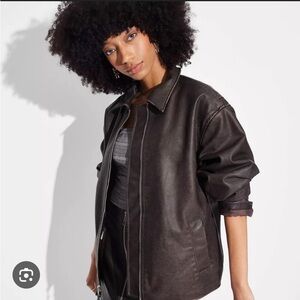 Wild Fable Faux Leather Bomber Jacket